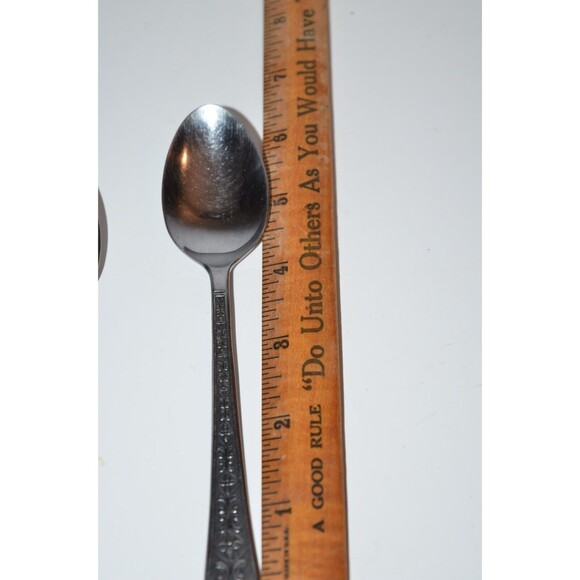 INTERPUR Stainless Japan FLORENZ  4 PETALS Flower 4 Teaspoons 6 1/2" - Picture 5 of 7